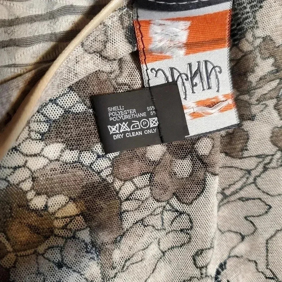 ANAC Designed By Kimi Mesh Mixed Print 3/4 Sleeve Top Made in Korea Size Large - Picture 7 of 7